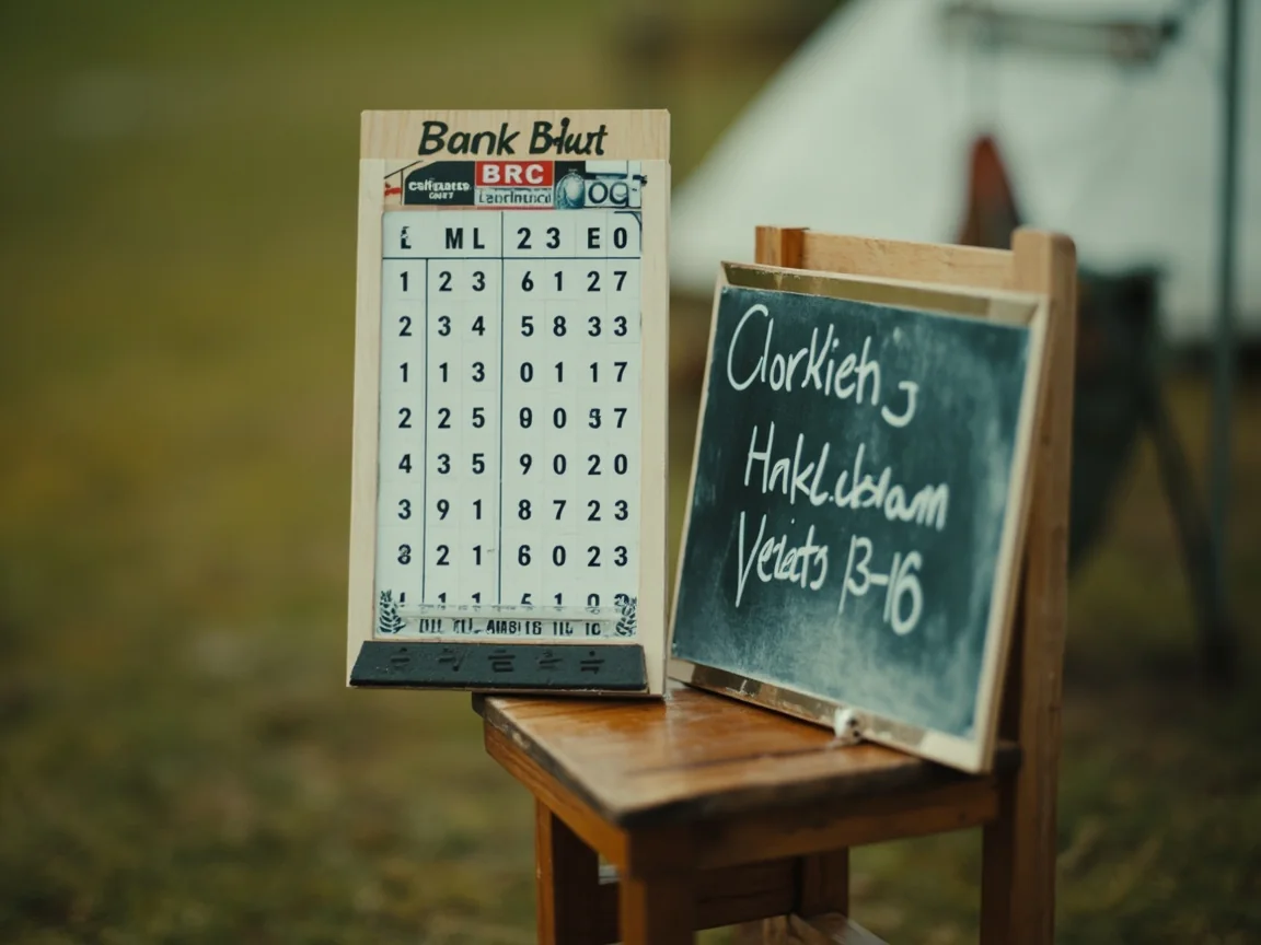 A close-up of a live scoreboard at an Indian ground under evening lights
